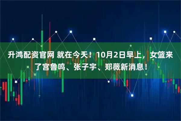 升鸿配资官网 就在今天！10月2日早上，女篮来了宫鲁鸣、张子宇、郑薇新消息！