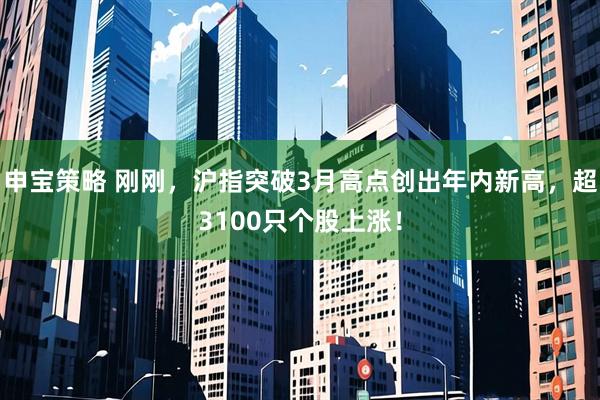 申宝策略 刚刚，沪指突破3月高点创出年内新高，超3100只个股上涨！
