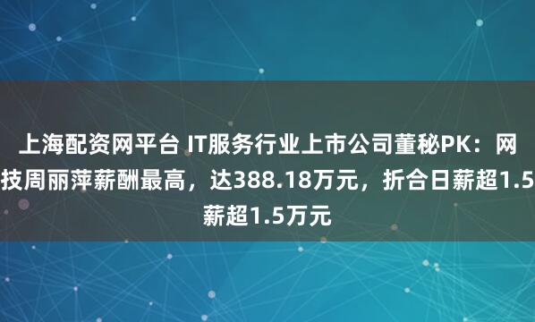 上海配资网平台 IT服务行业上市公司董秘PK：网宿科技周丽萍薪酬最高，达388.18万元，折合日薪超1.5万元