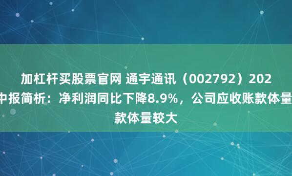 加杠杆买股票官网 通宇通讯（002792）2025年中报简析：净利润同比下降8.9%，公司应收账款体量较大